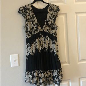 Free People black floral mini dress